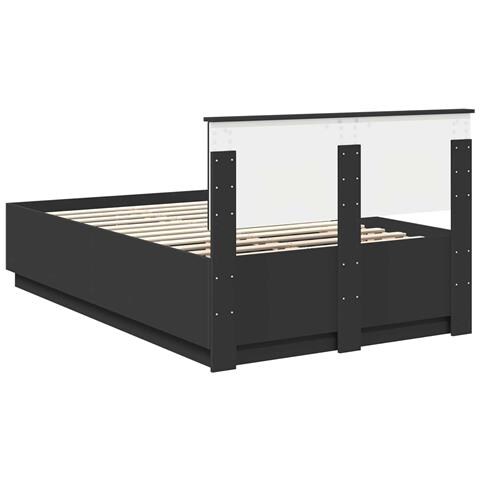 Struttura del letto Nero 120 x 190 cm Legno multistrato - Foto 9