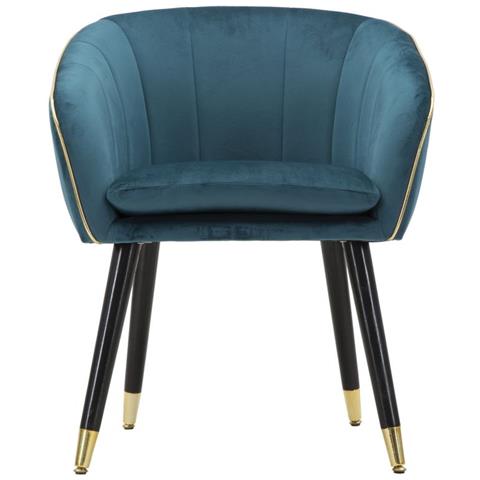 Poltrona Paris Ottanio E Gold In Tessuto Con Gambe Dorate - 62 X 58 X H 78 Cm - Foto 2