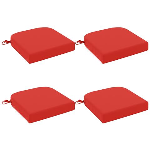 Cuscini per sedile a 4 pezzi SOEST 4 pcs 100% Poliestere Rosso - Foto 1