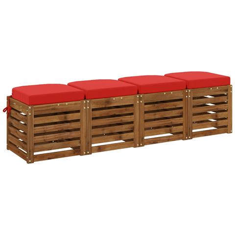 Cuscini per sedile a 4 pezzi SOEST 4 pcs 100% Poliestere Rosso - Foto 2