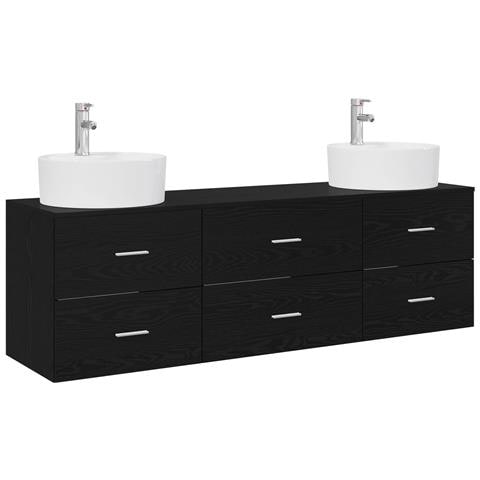 Set di Armadi da Bagno 3 pz Nero 62,5 x 44,5 x 50 cm - Foto 1