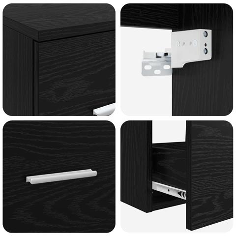 Set di Armadi da Bagno 3 pz Nero 62,5 x 44,5 x 50 cm - Foto 10