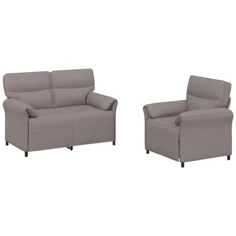 Set di divani 2 pz Tortora Tessuto - Foto 1