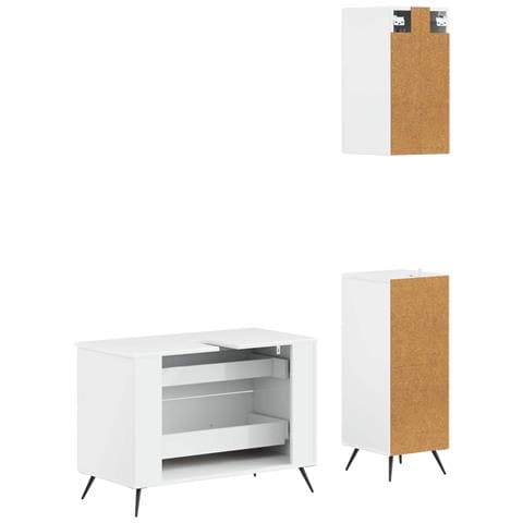 Set di armadietti da bagno in 3 pezzi BREDA Bianco Lucido - Foto 10