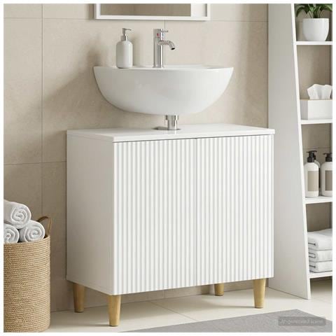 Armadio per Lavabo da Bagno ARNHEM Bianco Lucido - Foto 2