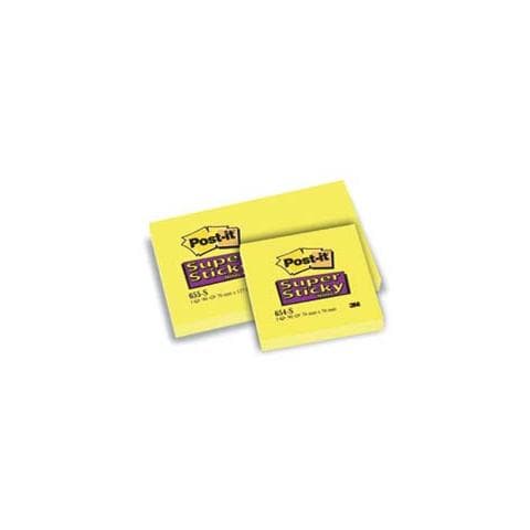 confezione da 12 pezzi - blocco 90foglietti post-it®super sticky 654-s 76x76mm giallo oro - Foto 1