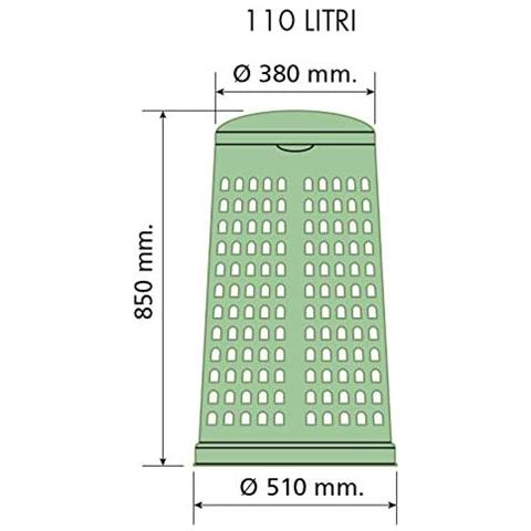 Trespolo Bidone Portasacco 110 Lt Spazzatura Da Rifiuti Differenziati O Da Riordino - Fondo Grigio E Coperchio Giallo - Foto 2
