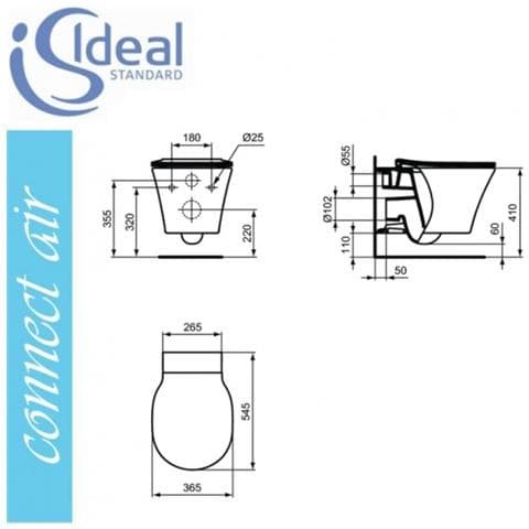 Connect Air E008701 Aquablade Wc Sospeso E Sedile Soft - Foto 2