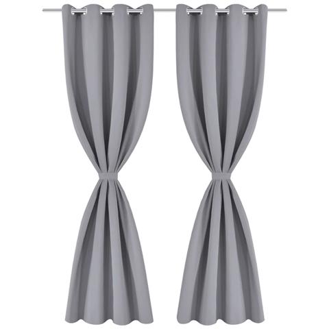 Tenda Oscurante Con Occhielli In Metallo 270x245 Cm Grigia - Foto 2