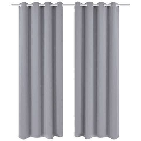 Tenda Oscurante Con Occhielli In Metallo 270x245 Cm Grigia - Foto 5