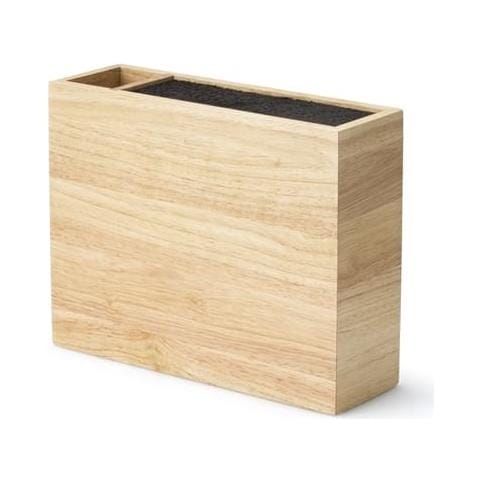 Ceppo Coltelli Con Inserto Flessibile E Portautensili Integrato (coltelli Non Inclusi), Marrone, Cm 27,5x9x21,5 - Foto 1