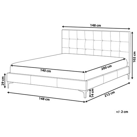 Letto In Velluto Grigio 140 X 200 Cm Ambert - Foto 16