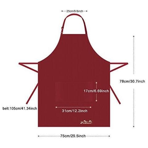 2 Confezioni Grembiule Da Cucina Impermeabile Regolabile Chef Grembiule Con Tasche Per La Casa Ristorante Artigianato Giardino Barbecue Scuola Coffee House Grembiule Uomo Donna - Foto 2