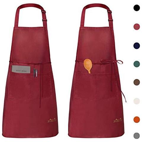 2 Confezioni Grembiule Da Cucina Impermeabile Regolabile Chef Grembiule Con Tasche Per La Casa Ristorante Artigianato Giardino Barbecue Scuola Coffee House Grembiule Uomo Donna - Foto 1
