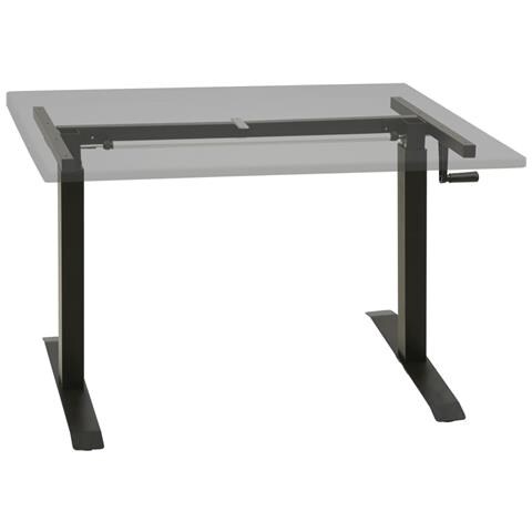 Telaio Scrivania Altezza Regolabile Manuale A Manovella Nero - Foto 2