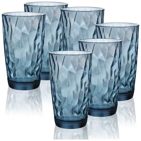 Diamond Ocean Blue Bicchiere Cooler 47 Cl Set 6 Pz In Vetro Colorato Blu - Foto 3