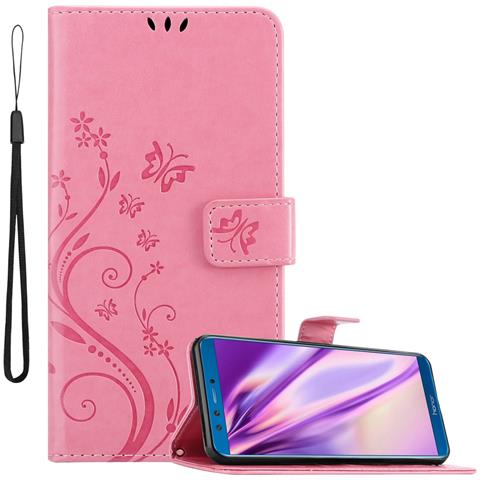 Cadorabo Custodia Compatibile Con Honor 9x Lite In Rosa Fiore - Coperchio Protettivo In Design Floreale Con Chiusura Magnetica, Funzione Stand E Slot Per Carte - Foto 1
