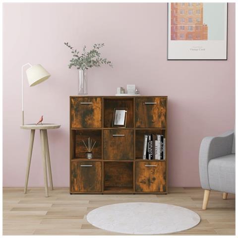 Libreria Rovere Fumo 90x30x90 Cm In Legno Multistrato - Foto 6