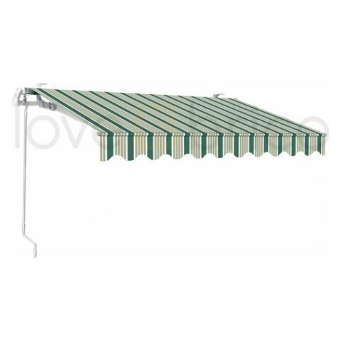 Tenda Da Sole Avvolgibile A Barra Quadra In Alluminio 300x200 Verde /bianco Sangiorgio - Foto 1