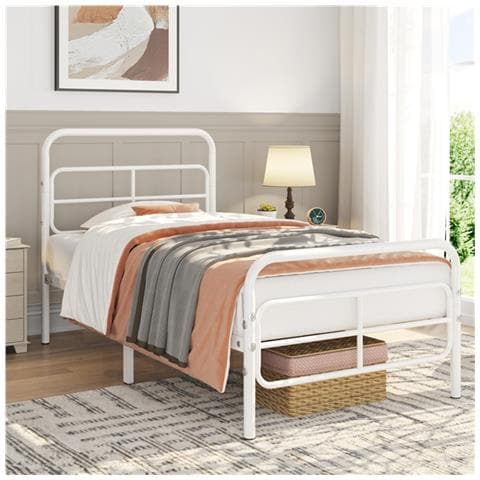 Homgoday Testiera in metallo bianco 90 cm, testata letto, testata per camera da letto, struttura per mobili, decorazione decorazione camera da letto tipo 1