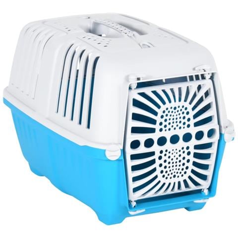 Trasportino Per Animali Bianco E Blu 48x31,5x33cm Polipropilene - Foto 2