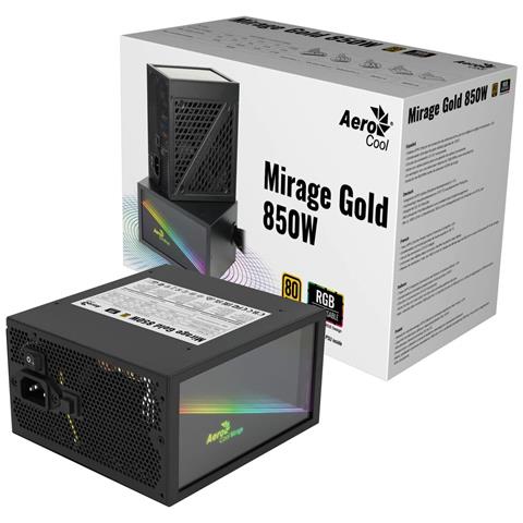 Alimentatore Mirage Gold 850 850W Ventola 12cm 80+ Gold Inside-Pc - Foto 2
