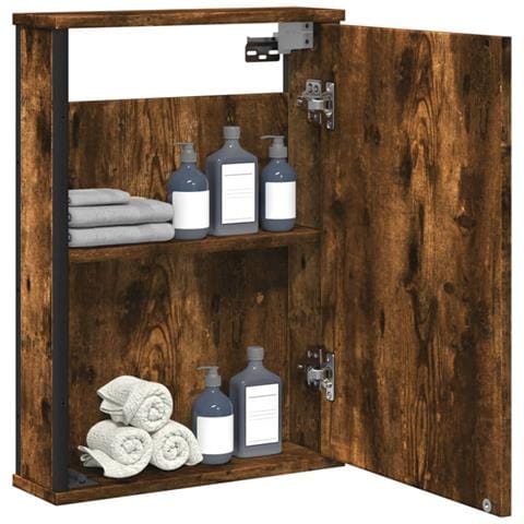 Mobile Bagno Specchio Rovere Fumo 42x12x60 Cm Legno Multistrato - Foto 1