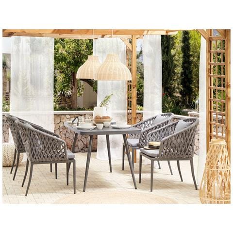 Set Da Pranzo 4 Posti Da Giardino Alluminio Grigio Scuro Lipari - Foto 1