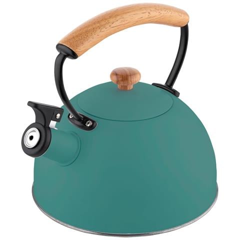 Nordic Bollitore A Induzione Con Fischio, 2,3 L Acciaio Inox., Manico In Legno Verde - Foto 2