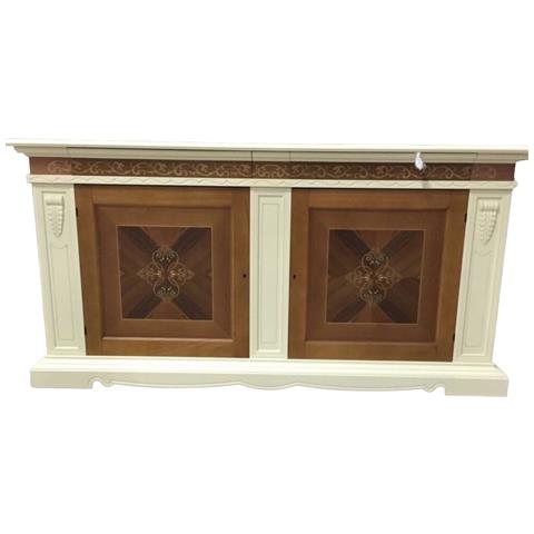 Credenzone Classico Legno Bianco Noce Grano 214x55x109 - Foto 1