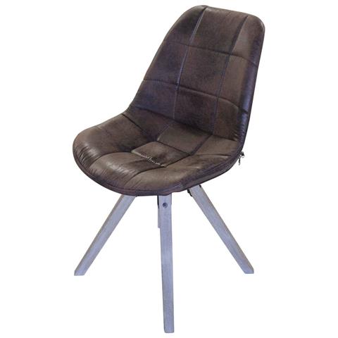 Sedia Da Interno Con Struttura In Legno E Seduta In Tessuto Square - Foto 2