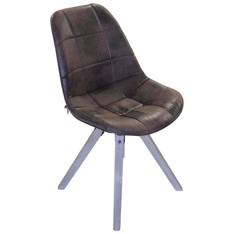 Sedia Da Interno Con Struttura In Legno E Seduta In Tessuto Square - Foto 1