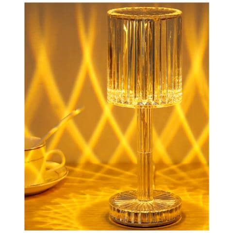 Lampada Tavolo Led Ricaricabile 3 Tonalita' Di Luce Effetto Cristallo 1008 - Foto 2