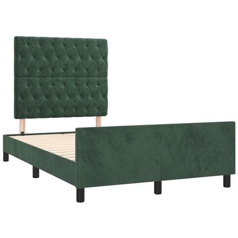 Giroletto Con Testiera Verde Scuro 120x190 Cm In Velluto - Foto 3