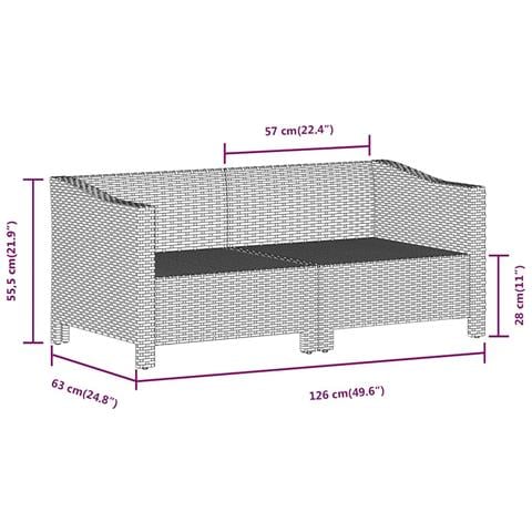 Set Di Divani Da Giardino 2 Pz Con Cuscini In Polyrattan Grigio - Foto 9