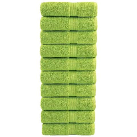 Asciugamani Per Ospiti Solund 10 Pz Verdi 30x50cm 600 G /m - Foto 1