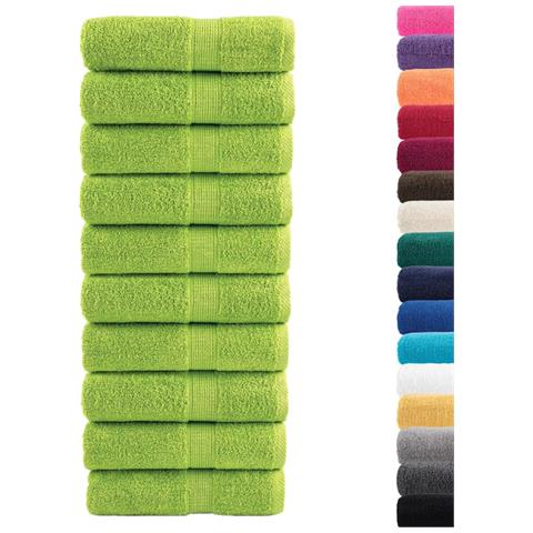 Asciugamani Per Ospiti Solund 10 Pz Verdi 30x50cm 600 G /m - Foto 2