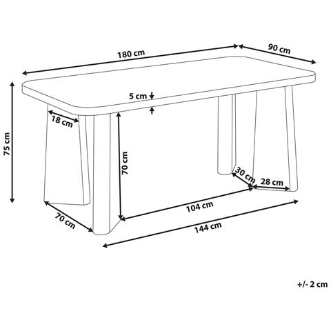 Tavolo Da Pranzo Nero 180 X 90 Cm Atlin - Foto 5