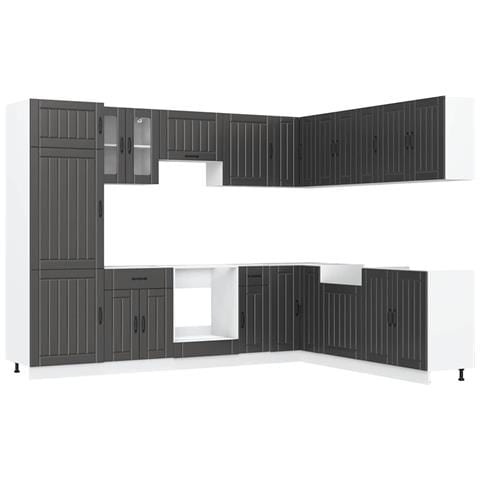 Set Mobili Da Cucina 14 Pz Lucca Neri Legno Multistrato - Foto 2