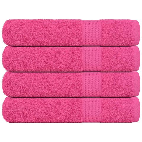 Asciugamani Per Sauna 4 Pz Rosa 80x200 Cm 360 G/m 100% Cotone - Foto 1
