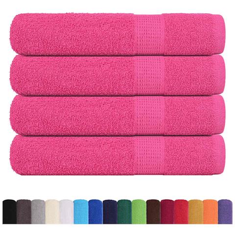 Asciugamani Per Sauna 4 Pz Rosa 80x200 Cm 360 G/m 100% Cotone - Foto 2