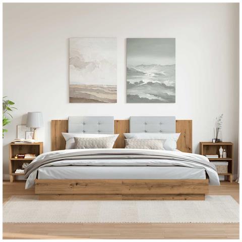 Comodini Rovere Artigianale 2 Pz 40x30x50 Cm Legno Multistrato - Foto 3