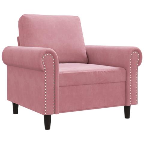Poltrona Rosa 60 Cm Velluto - Foto 2