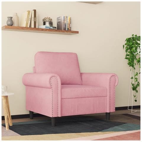 Poltrona Rosa 60 Cm Velluto - Foto 3