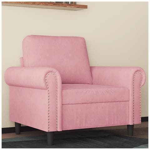 Poltrona Rosa 60 Cm Velluto - Foto 1