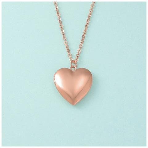 Collana Con Ciondolo A Forma Di Cuore, Collana Con Ciondolo Con Foto In Oro, Catena Da 45 Cm (mp244) Pinkgold - Foto 3