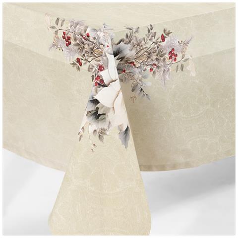 Tovaglia Da Tavola Cm 150x280 Natalis In Cotone Colore Neutro Misura Cm 150x240 - Foto 2