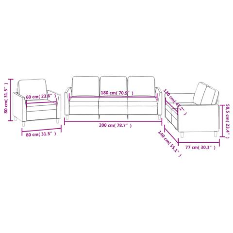 Set di Divani 3 pz con Cuscini Nero in Similpelle - Foto 8