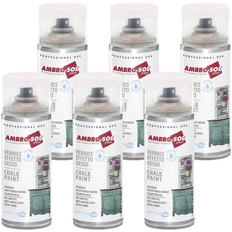 6x Bomboletta Spray Vernice Effetto Gesso Rosa Cipria Opaco-vintage Retro - Foto 1