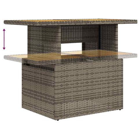 Set Divano da Giardino 9pz con Cuscini Grigio Polyrattan Acacia - Foto 9